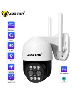 JORTAN 3K Wi-Fi PTZ Camera, 8X Zoom, Motion Detection, Motion Tracking, Full Color Night Vision, Two Way Audio, IP66 Waterproof, Motion Alarm, 24/7 Recording, PTZ Control Wi-Fi Camera  - Image 2