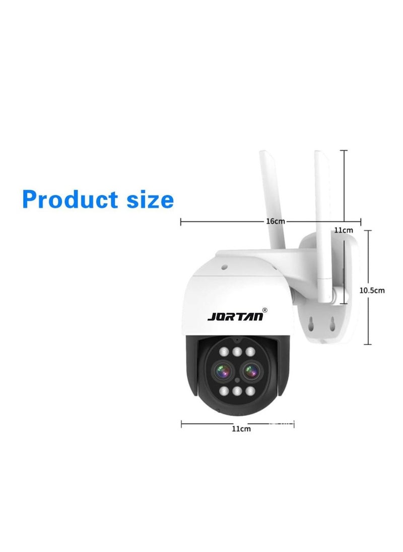 JORTAN - 3K Wi-Fi PTZ Camera, 8X Zoom, Motion Detection, Motion Tracking, Full Color Night Vision, Two Way Audio, IP66 Waterproof, Motion Alarm, 24/7 Recording, PTZ Control Wi-Fi Camera - Image 1