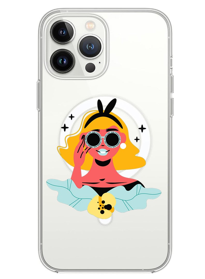 Theodor Magnetic Case for iPhone 13 Pro Max 6.7-inch Compatible with MagSafe Wireless Charging, Shockproof Phone Bumper Cover Girl power goggles - Image 1