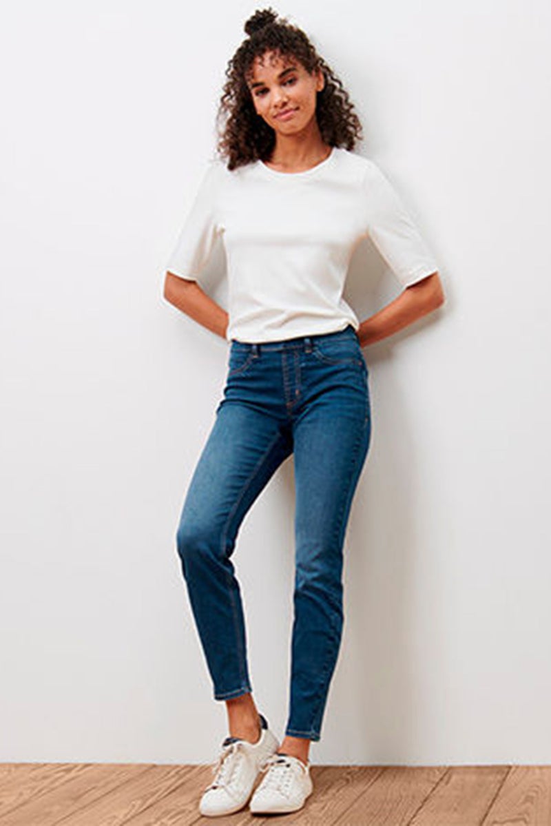 Tchibo جينز نسائي ضيق عالي الخصر بقصة مستقيمة، أزرق - Image 1