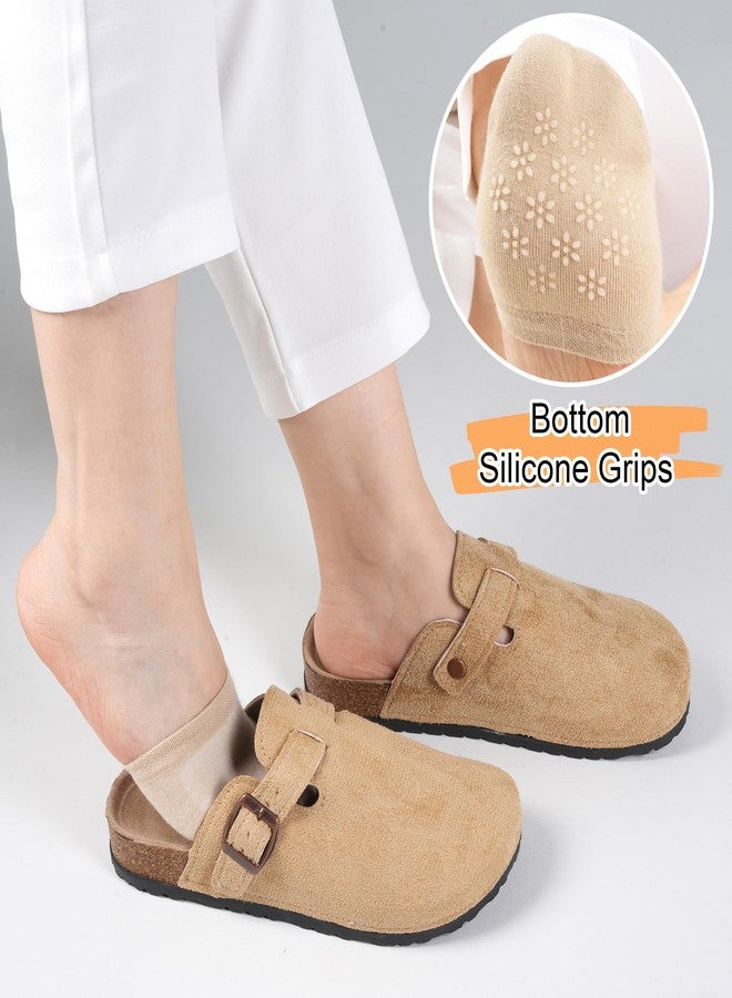 Murmorers Toe Socks Womens for Mules, Half Socks Toe Topper Covers No Show Invisible Non-slip Liners for Clogs 4/6/8 Pairs, 4 Pairs Nude, One size - Image 2