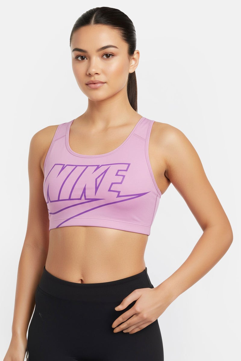 Nike Women Brand Logo Non-Padded Sports Bra, Pink - Image 1