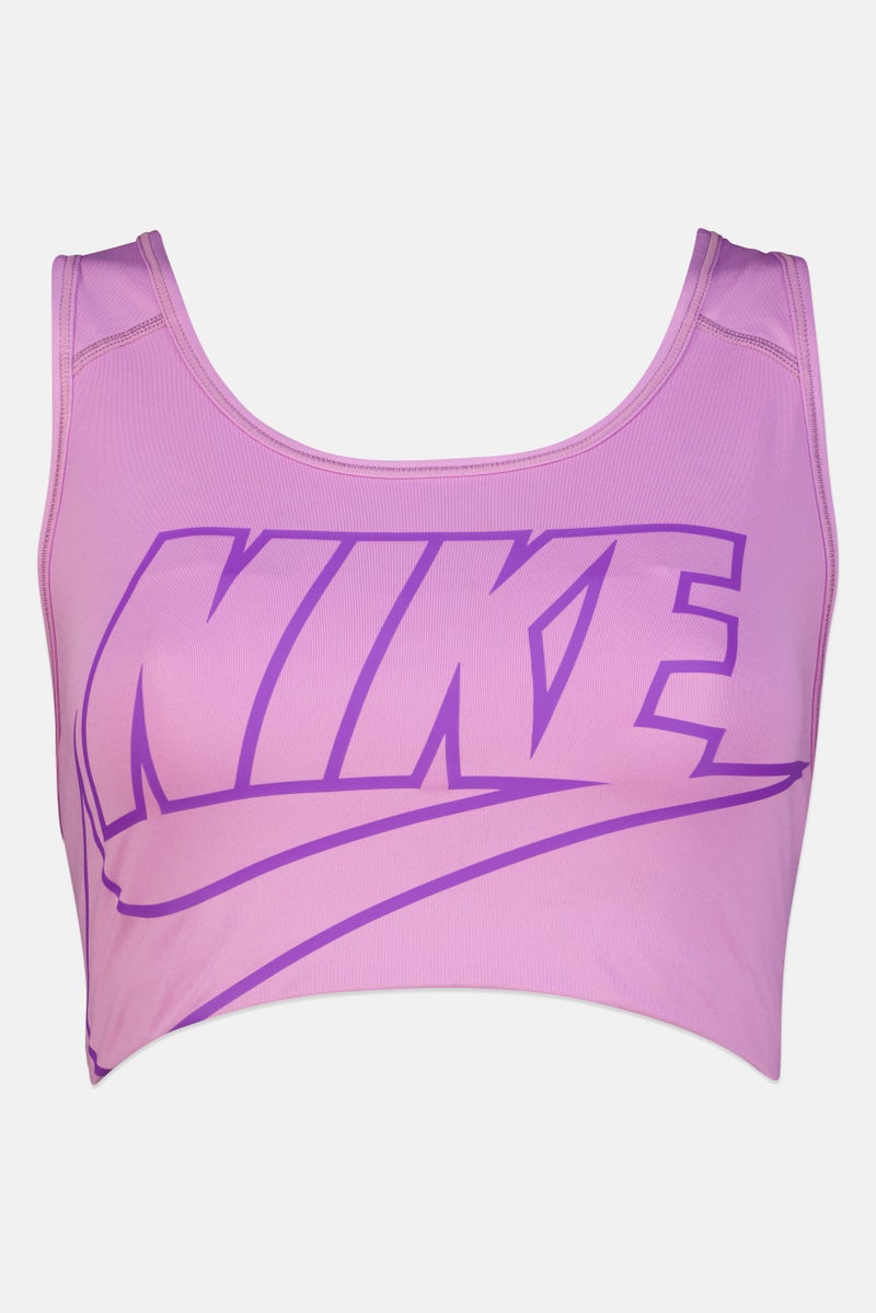 Nike سوتيان رياضي غير مبطن بشعار العلامة التجارية للنساء، وردي - Image 2