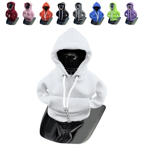 vvag Gear Shift HoodieUniversal Shift Knob Hoodie 47 Inch Car Shifter Stick Protector Decoration Funny Hoodie Car Gear Shift Cover Auto Interior Accessories Shifter Hoodie White - Image 1