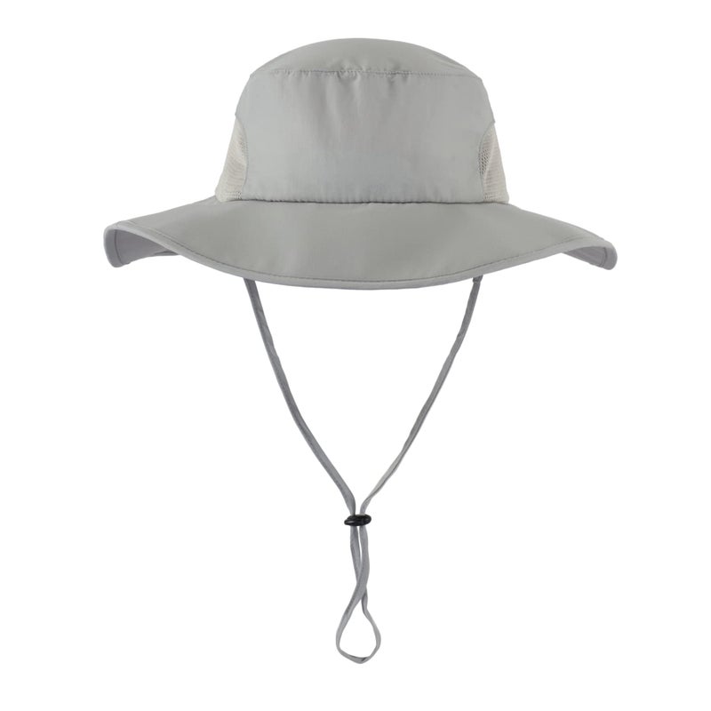 Home Prefer UPF50+ Mens Sun Hat with Neck Flap Wide Brim Mesh Fishing Hat Windproof Safari Hat Light Grey - Image 2