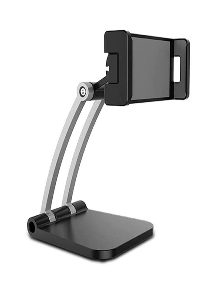ELTRAZONE Desktop Tablet Stand 360 Degree Rotating Adjustable Phone Stand Live Streaming Holder for Phone/4inch to 13inch Tablet Black - Image 1