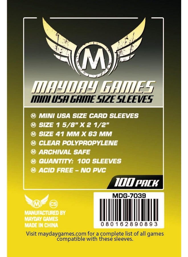 Mayday Games 7039 Clear Sleeves 41X63Mm Mini Usa Size (4X100 Pack, 400 Sleeves) - Image 2