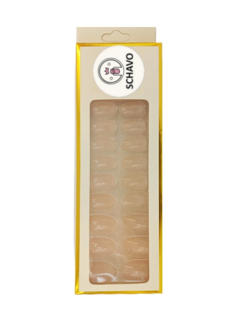 SCHAVO Translucent Glossy Solid Color Nails 24Pcs - Image 1