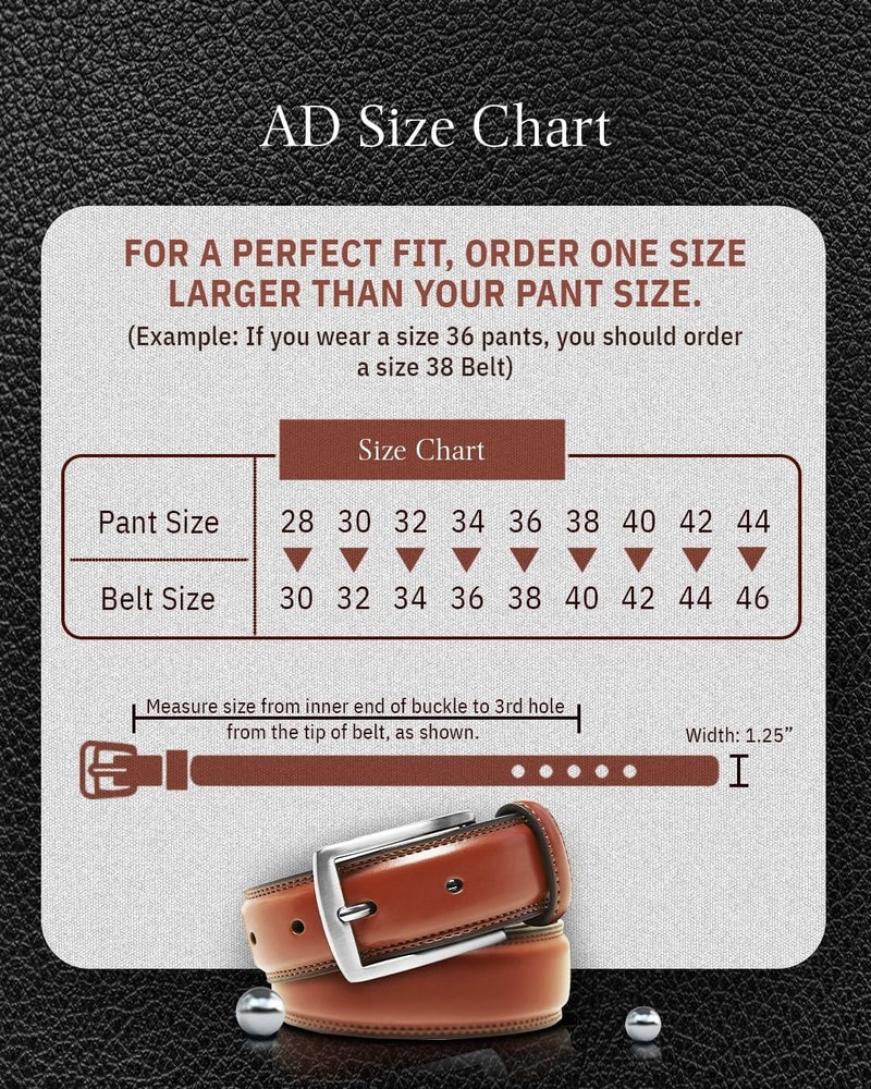 Access Denied Genuine Leather Dress Belts For Men - Mens Belt For Suits, Jeans, Uniform With Single Prong Buckle - Designed in the USA - Gifts For Men - Image 2