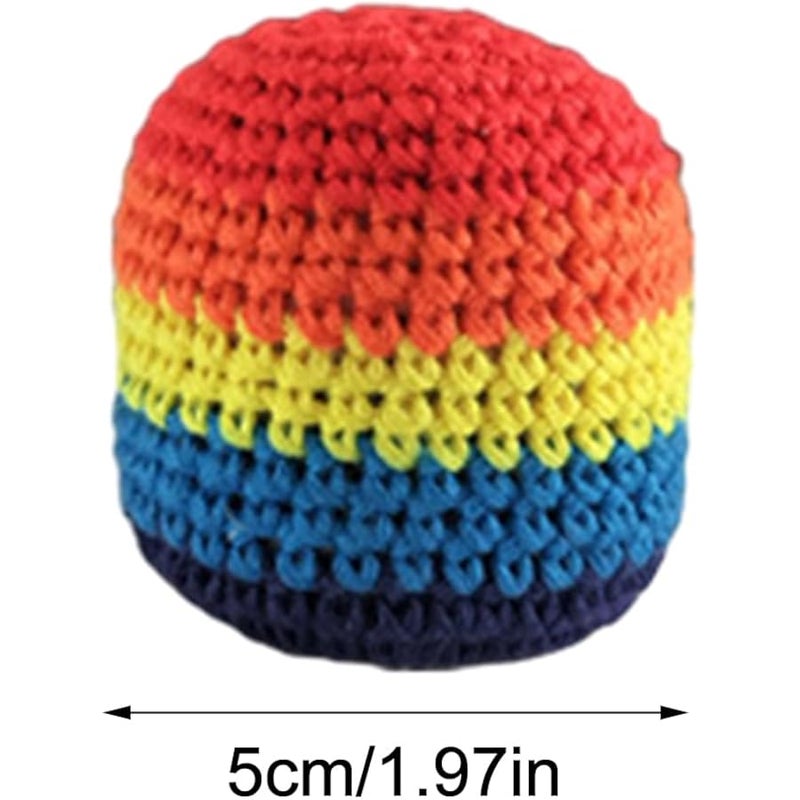 YESBAY Professional Hacky Sack Footbags - Hand-made Knitted Ball for Adults & Beginners, Multicolored Geometric Woven Design for Coordination Training, Stress Relief and Outdoor Fun Games (Random delivery) - Image 2
