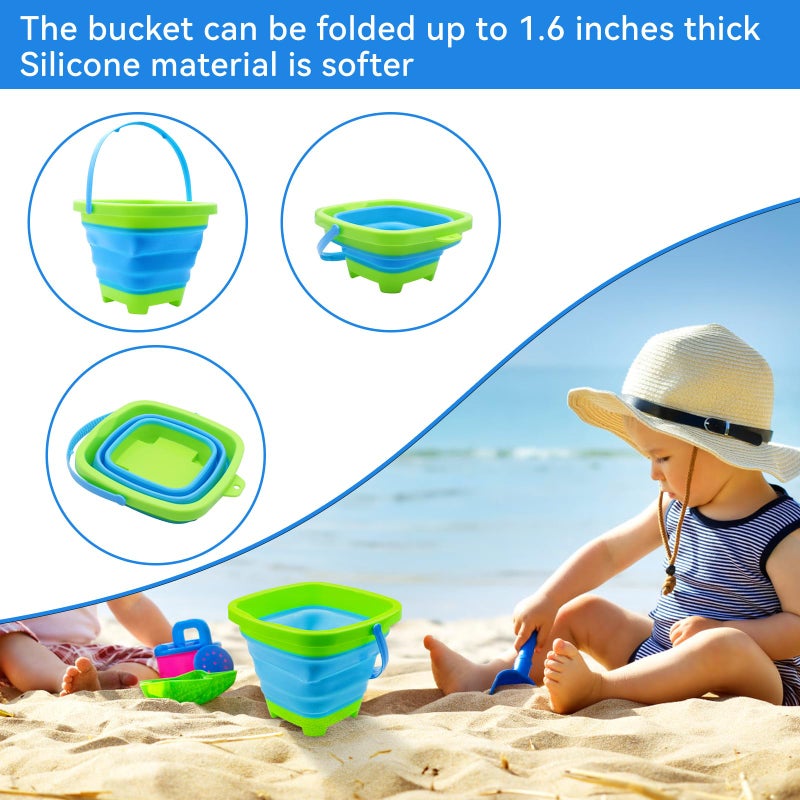 Autokcan 2PCS Fishing Net with Bucket, Telescopic Fishing Landing Net, Collapsible Kids Sand Bucket, Kids Fish Butterfly Catching for Freshwater Saltwater Outdoor Activities - Image 4
