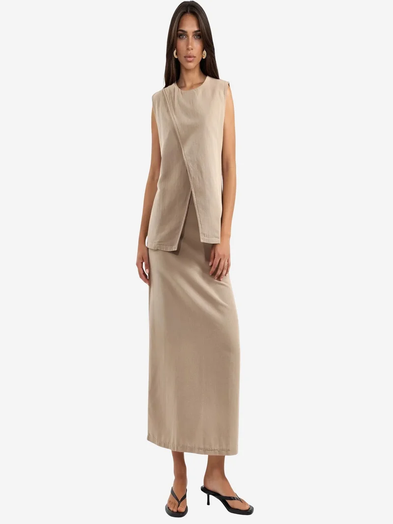 Jennyfer Cotton Viscose Linen Two-Piece Coord
