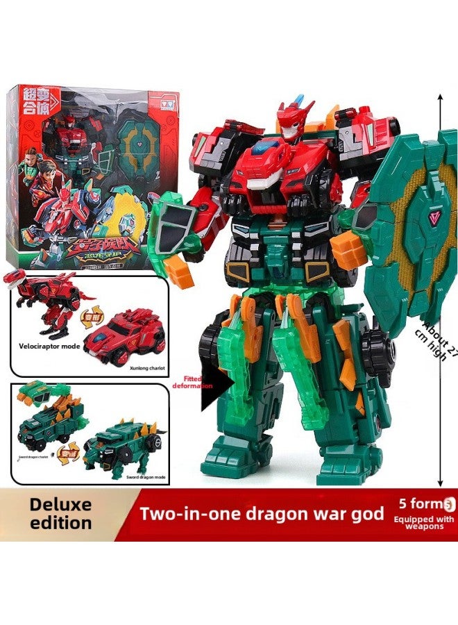 Genuine Audi Quantum Team Dragon Glory Ares Dinosaur Guardian Boy Transforming Robot Mecha Toy-Color:Quantum Team Building Blocks - Image 3