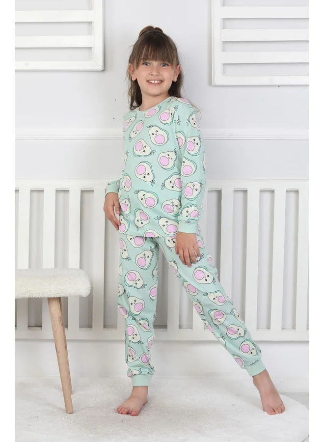 zuzunga Cute Avocado Pattern Girls' Pajama Set.