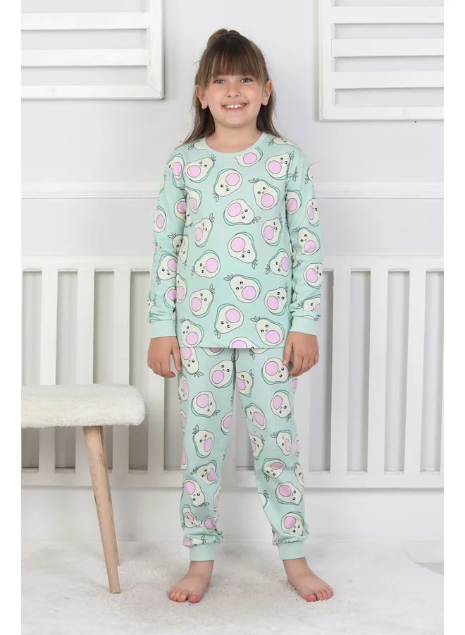zuzunga Cute Avocado Pattern Girls' Pajama Set.