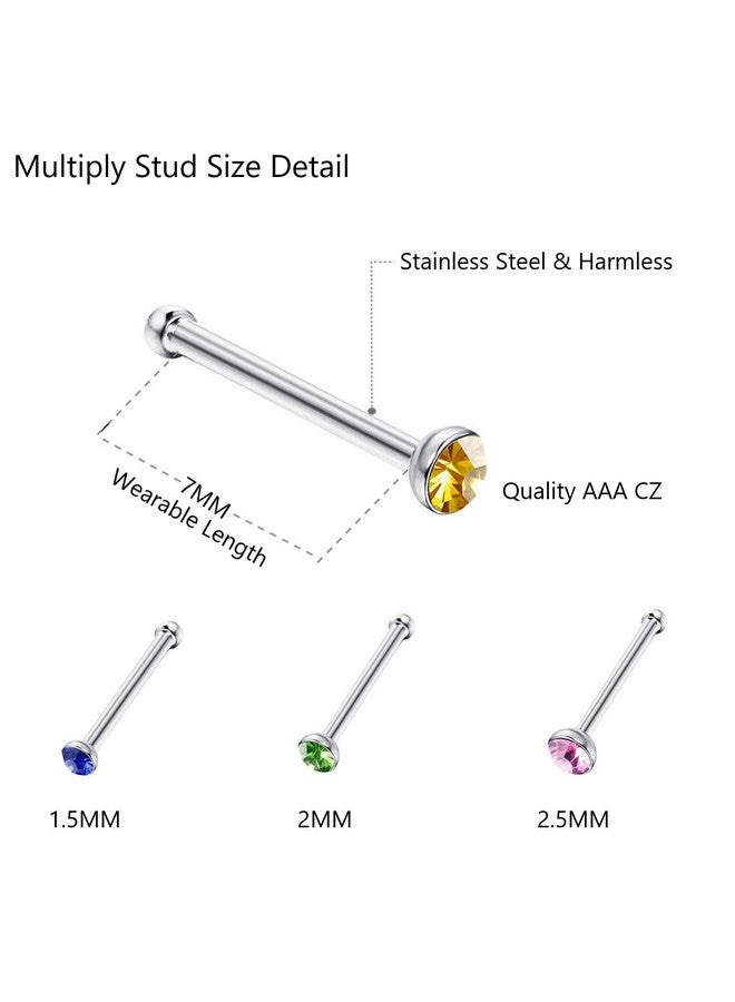 NewCraft Women's 3 Sets 160Pcs Studs Rings Hoops, Surgical Stainless Steel Hypoallergenic Nose Piercing Jewelry, NS01, - Image 4