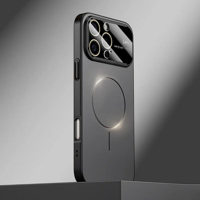 إيروريكس جراب هاتف ماج سيف فروستد من الكمبيوتر الشخصي بنافذة كبيرة لهاتف آيفون 16 برو ماكس (أسود) - Image 1