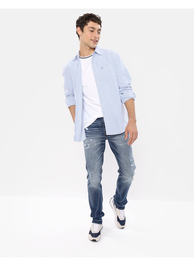 American Eagle - AE Striped Everyday Oxford Button-Up Shirt - Image 1