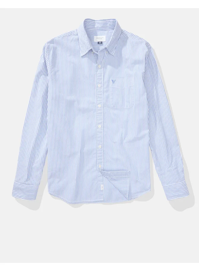 American Eagle AE Striped Everyday Oxford Button-Up Shirt