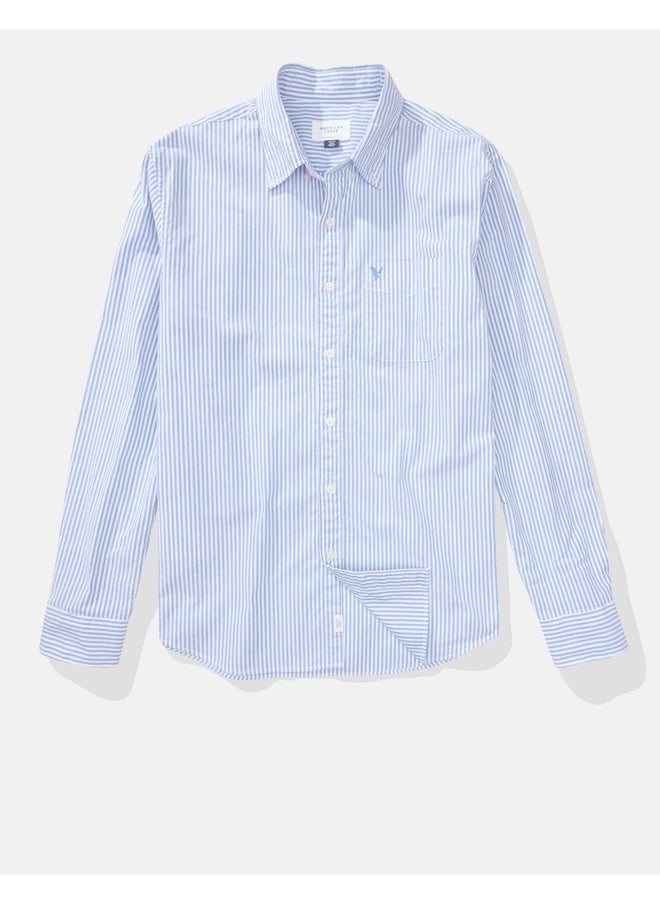 American Eagle - AE Striped Everyday Oxford Button-Up Shirt - Image 1