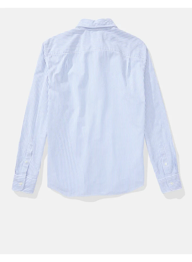 American Eagle AE Striped Everyday Oxford Button-Up Shirt