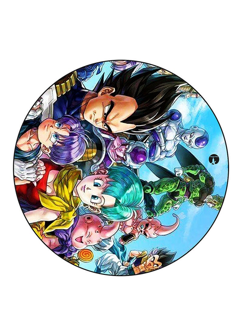 Anime Dragon Ball Printed Mouse Pad  Round  Multicolour