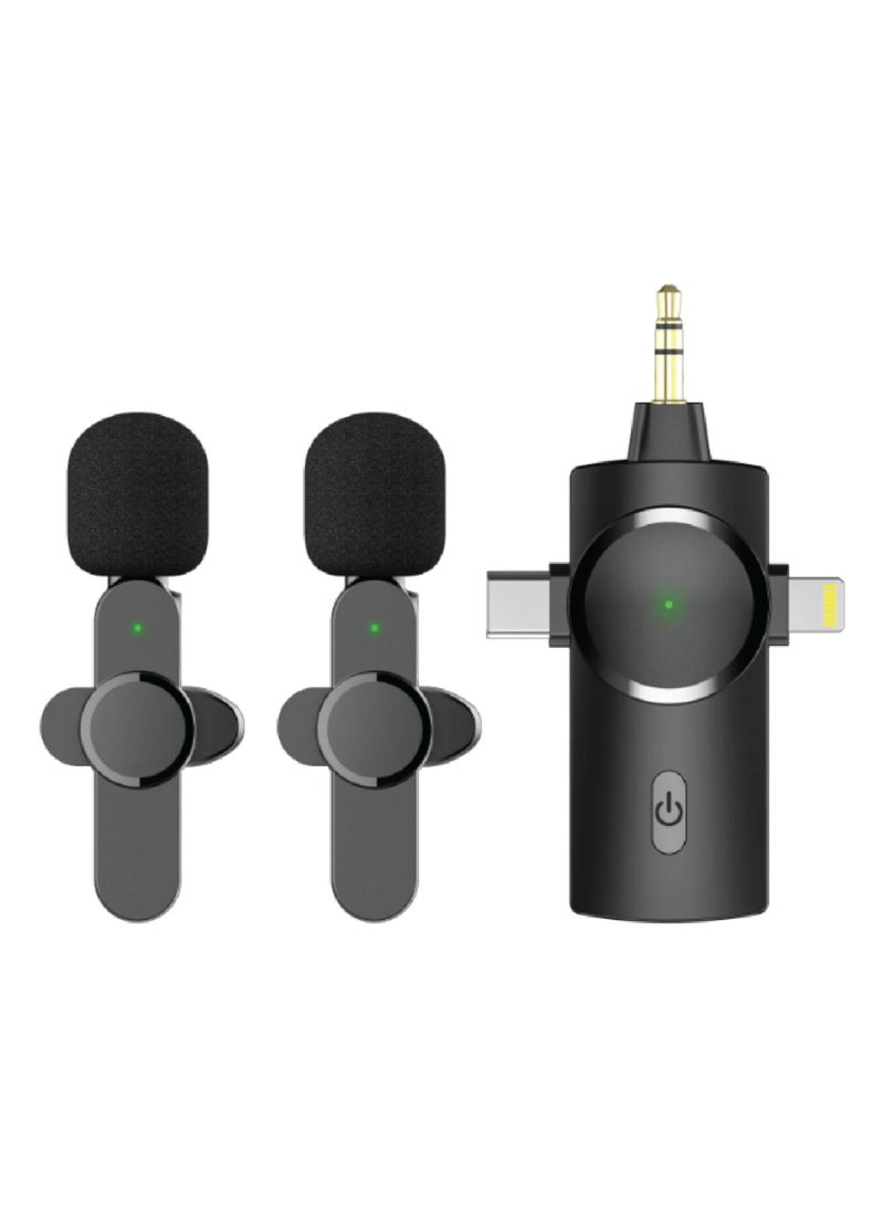 BSNL - 3 In 1 Plug And Play Lapel Mic For Video Recording-Auto Sync 2.4GHz Wireless Lavalier Microphone For Camera iPhone iPad Android - Image 1