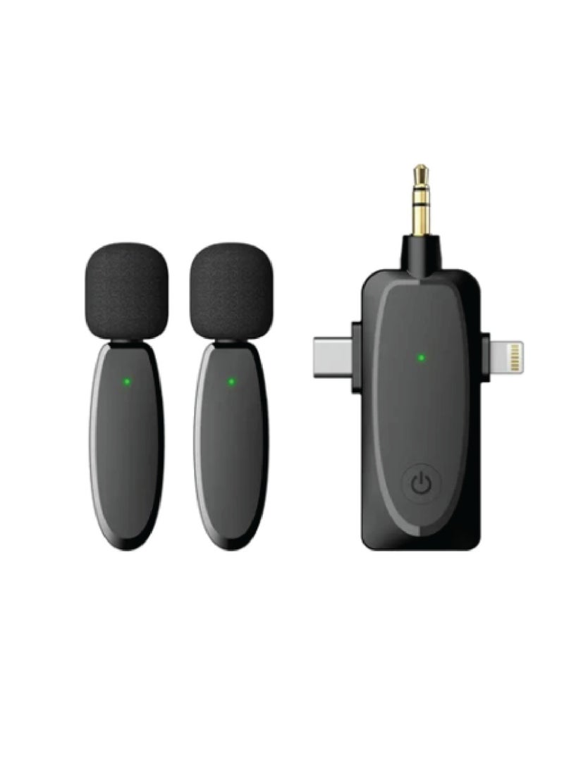 BSNL - 3 In 1 Plug And Play Lapel Mic For Video Recording-Auto Sync 2.4GHz Wireless Lavalier Microphone For Camera iPhone iPad Android - Image 1