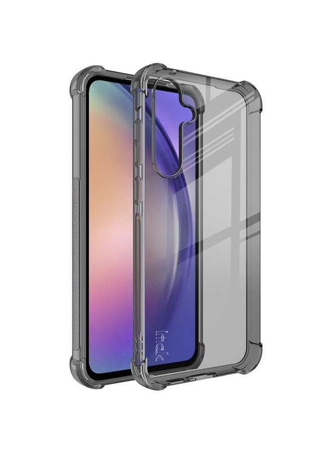 HuHa جراب لهاتف Samsung Galaxy A55 5G imak جراب هاتف TPU مقاوم للصدمات وسائد هوائية شفاف أسود 
