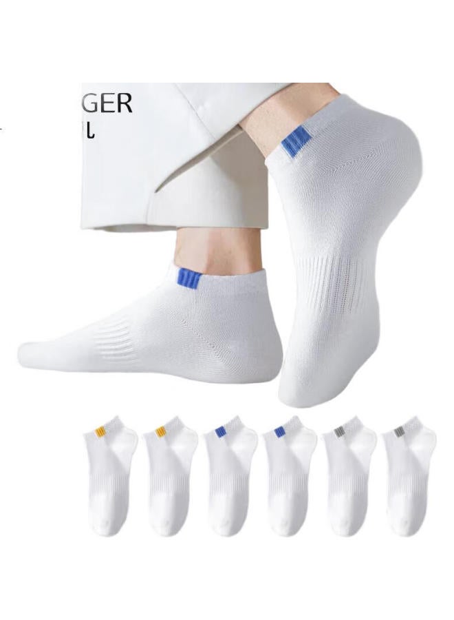 Insects Chonger Men'S Socks, Short Socks, 100% Pure Cotton, Summer Thin Style, 7A Antibacterial And Odor-Resistant Boat Socks, White Breathable Sports Mid-Calf Men'S Socks - Image 1