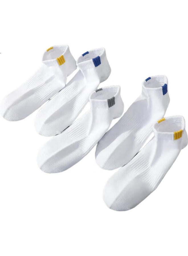 Insects Chonger Men'S Socks, Short Socks, 100% Pure Cotton, Summer Thin Style, 7A Antibacterial And Odor-Resistant Boat Socks, White Breathable Sports Mid-Calf Men'S Socks - Image 2