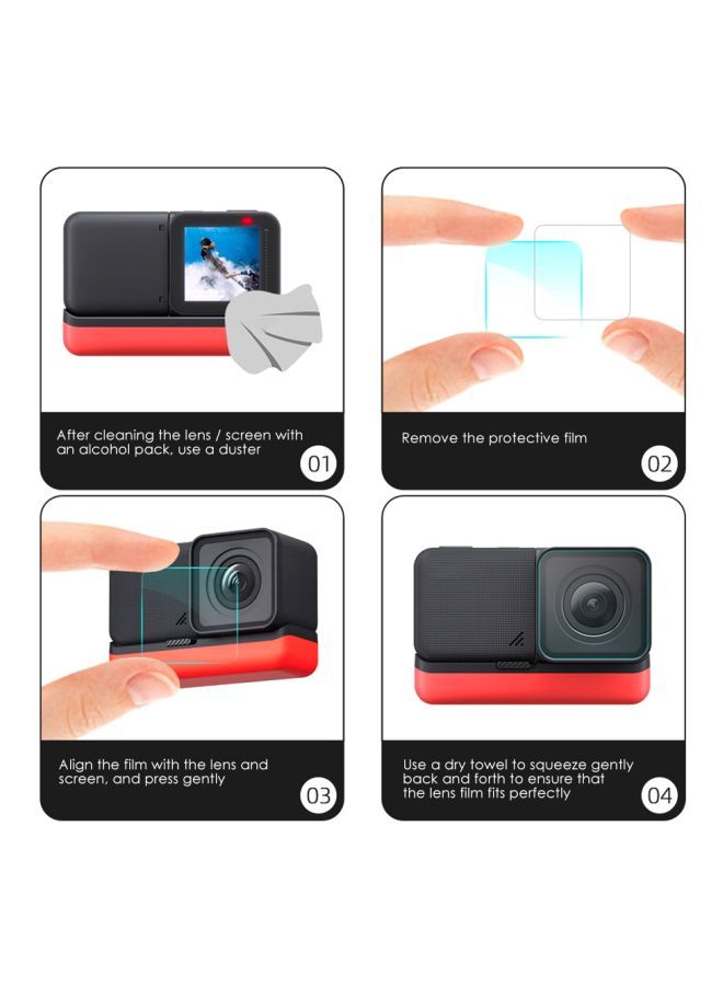 NIBEMINENT 2-Piece Tempered Glass Screen Protector For Insta360 One R 7.2x5.6x1.6cm Clear - Image 5