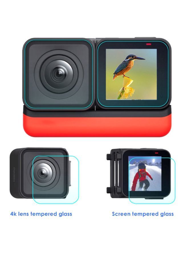NIBEMINENT 2-Piece Tempered Glass Screen Protector For Insta360 One R 7.2x5.6x1.6cm Clear - Image 3