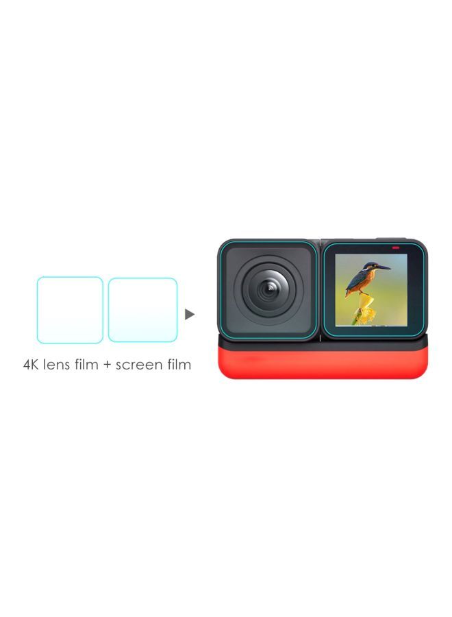 NIBEMINENT 2-Piece Tempered Glass Screen Protector For Insta360 One R 7.2x5.6x1.6cm Clear - Image 2