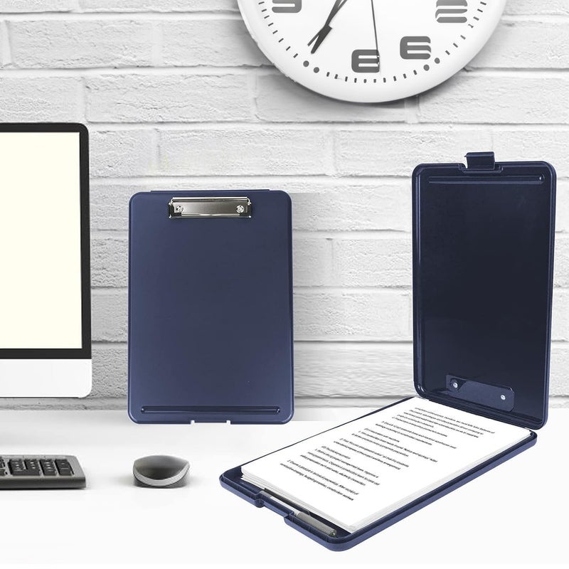 SIMESTICH A4 Clipboard with Storage Case – Durable Plastic Clip Pad for Paper & Document Storage, Writing Board with Lid Stationery Box for Office, School Multicolour (83002) - Image 2