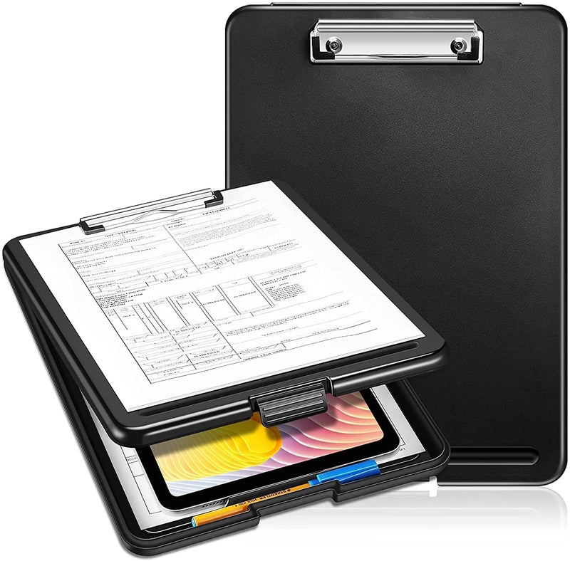 SIMESTICH A4 Clipboard with Storage Case – Durable Plastic Clip Pad for Paper & Document Storage, Writing Board with Lid Stationery Box for Office, School Multicolour (83002) - Image 3