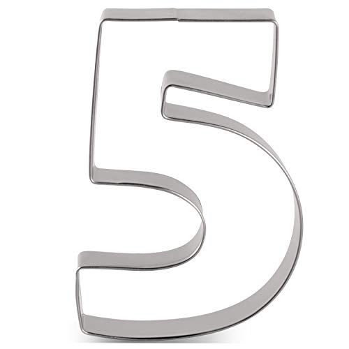 LILIAO Number 5 Cookie Fondant Biscuit Cutter for Birthday/Anniversary/Special Day - 2.6 x 3.6 inches - Stainless Steel - Image 5