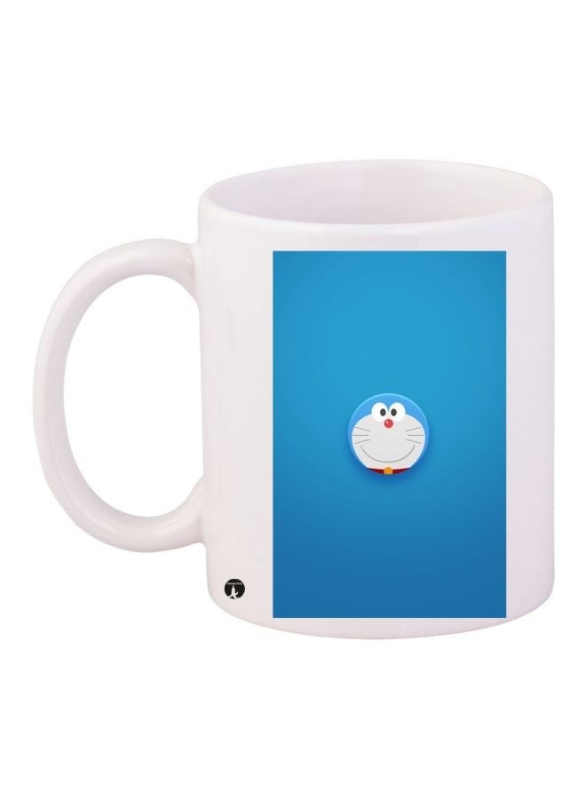 RYN Doraemon Printed Coffee Mug White/Blue/Red 11ounce