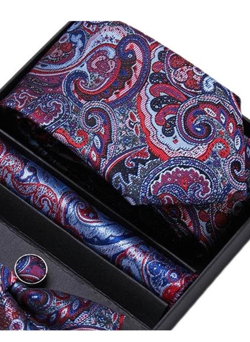 Generic - 5 pcs high-end tie for men business professional formal tie bow tie cufflinks square scarf fashion accessories gift box - Image 1