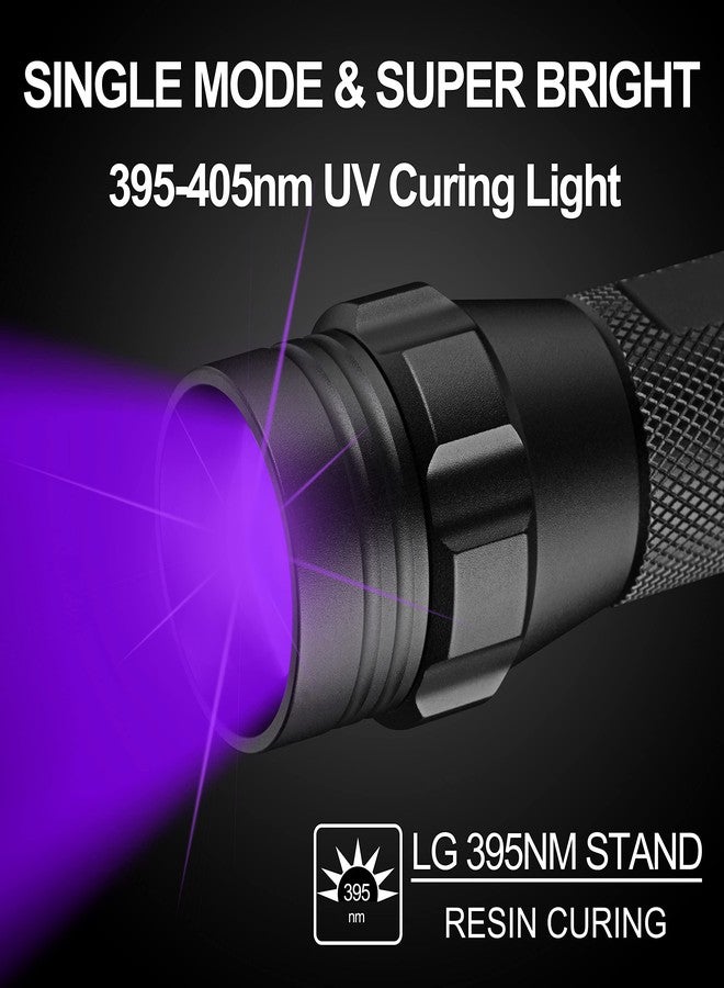 ULTRAFIRE UV Flashlight for Resin Curing, 395nm LED UV Curing Light, Zoomable Blacklight Flashlight for Pet Urine, Cat Dog Stains, Bed Bug, Household Wardrobe Toilet WF-508UV - Image 2