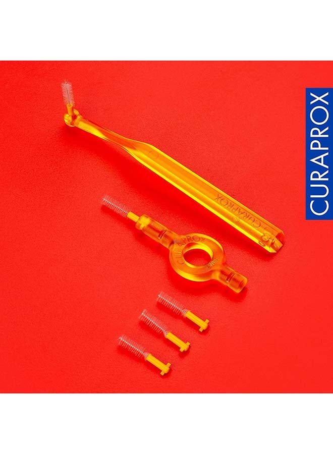 CURAPROX CPS 09 Prime Start Interdental Brush Kit, Yellow - 5 x 0,9mm - 4,0mm Interdental Brushes + 2 Interdental Toothbrush Holders - Image 4