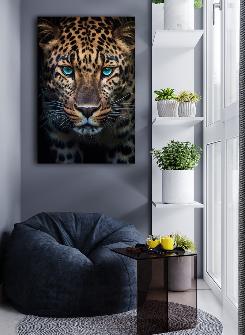 لوحة كانفاس على إطار خشبي بتصميم فهد - Image 1