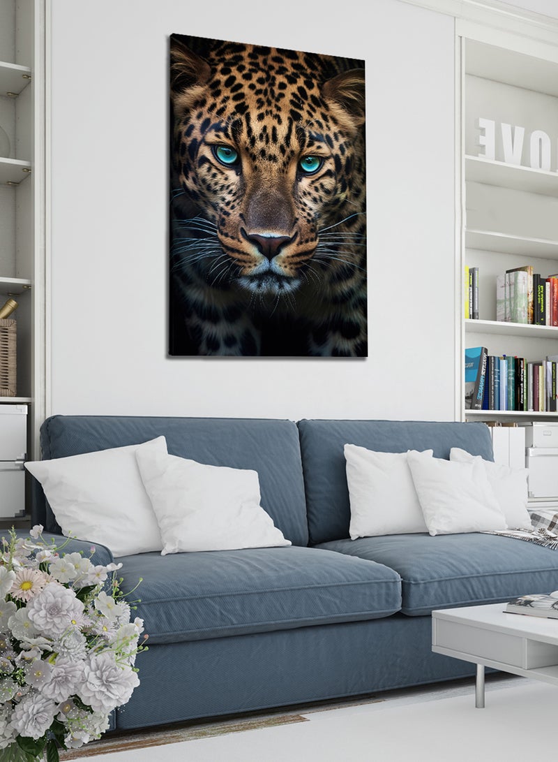 لوحة كانفاس على إطار خشبي بتصميم فهد - Image 2