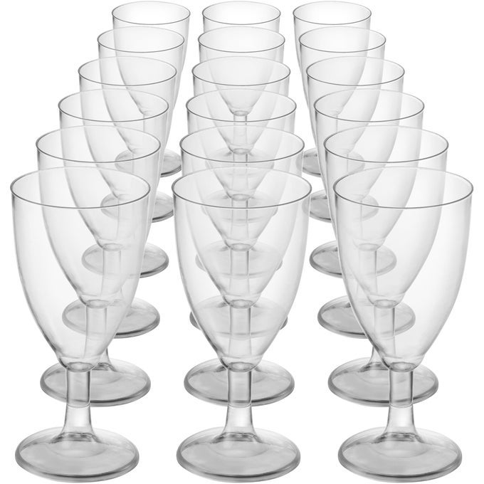 24 PLASTIC WINE GLASSES DISPOSABLE 7 OZ CLEAR BPAFREE PLASTIC GLASSES WITH STEM REUSABLE PARTY WINE CUPS FOR OUTDOOR PARTIES WEDDINGS TOASTS DRINKS CATERING BULK PACK OF 24