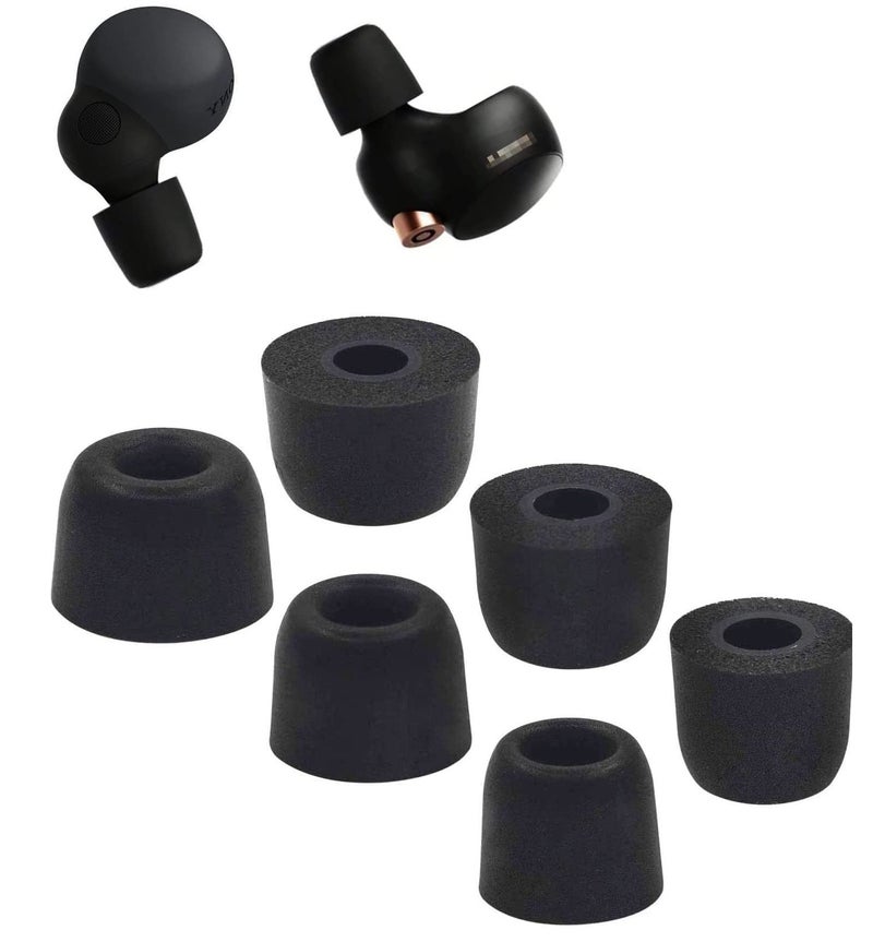 BLLQ Earbud Memory Foam Tips Earbuds Replacement Tips Ear Tips Earbuds Foam Eartips Compatible with Sony Headphones, S/M/L 6 Pairs, Foam Black - Image 4