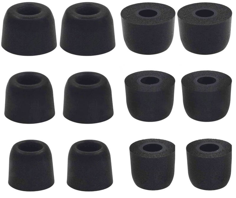 BLLQ Earbud Memory Foam Tips Earbuds Replacement Tips Ear Tips Earbuds Foam Eartips Compatible with Sony Headphones, S/M/L 6 Pairs, Foam Black - Image 1