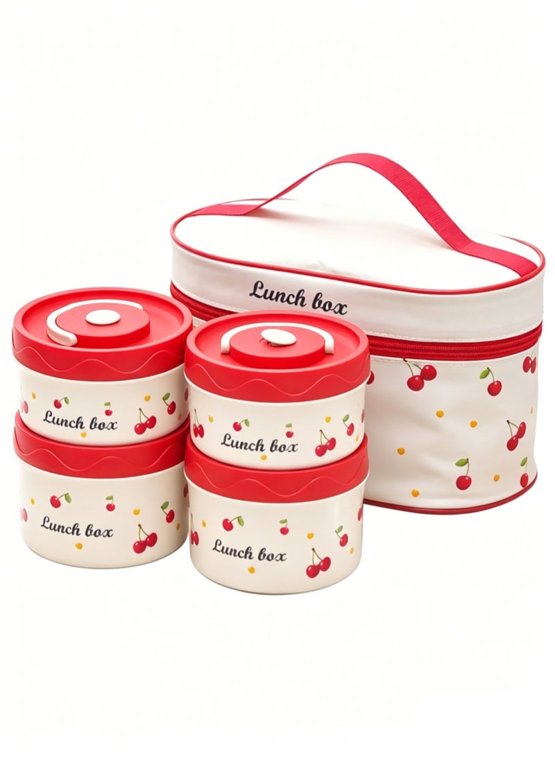 Changli Stainless Steel Bento Box Adult Lunch Box, Bento box with Thermos,Portable Insulated Food Lunch Container Set, 4 Separate Stackable Lunch Container Microwave - Image 1