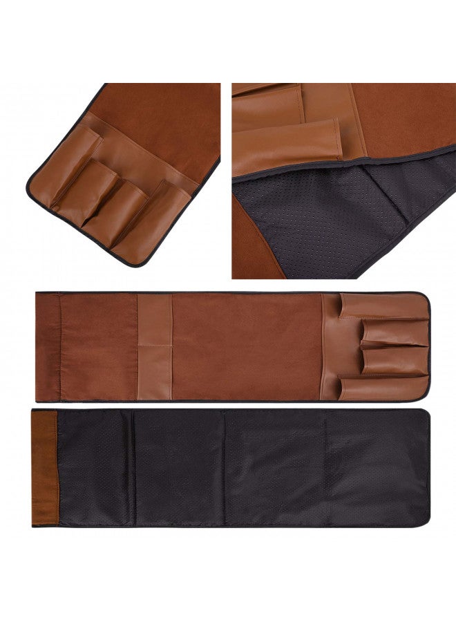 IPENNY No-slip Leather Sofa Couch Remote Control Holder Chair Armrest Caddy Pocket Organizer Storage Bag for Cellphone Tablet Notepad Book Magazines DVD Eyewears Drinker Snacks Holder Pouch - Image 4