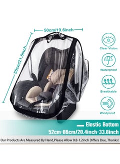 Stroller Rain Cover Baby Carrier Dust-Proof Raincover EVA Car Seat Weather Shield with Quick Access Zipper Door and Side Ventilation Universal Car Seat Transparent Rain Cover for Maxi COSI and More - pzsku/Z5D014A734DA1C8FDA924Z/45/_/1718612466/827ae19f-b632-42ac-8d1e-3770ff3649a8