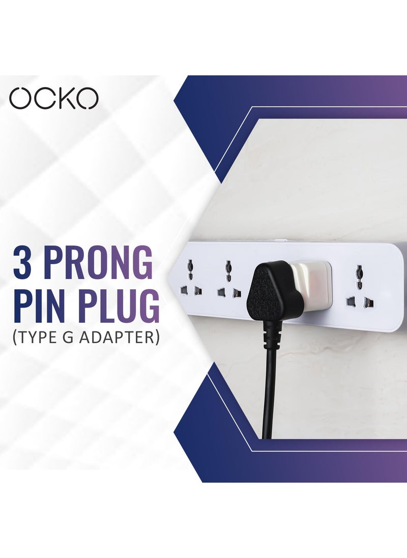 OCKO Ocko 3 Prong Pin Plug Type G Adapter UK to Universal Computer Conversion Outlet Plug Adapter Travel Companion for International Devices AustraliaNew ZealandChina UK Pack of 10 White  - Image 2